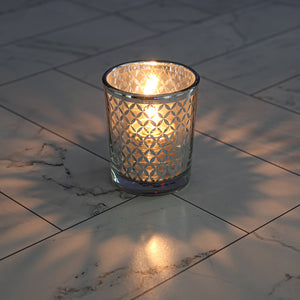 Richland Silver Lattice Glass Holder - Small