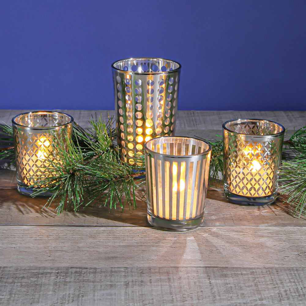 Richland Silver Lattice Glass Holder