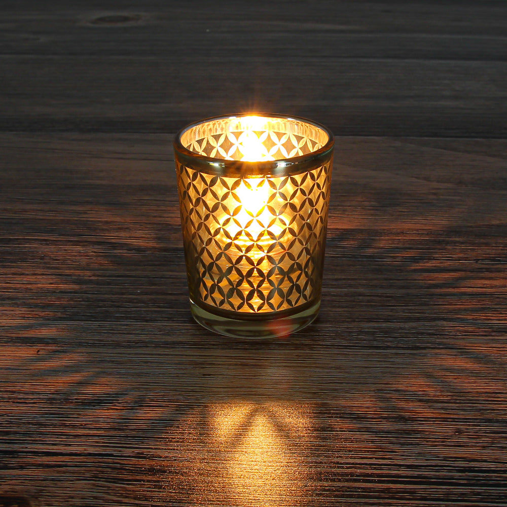 Richland Gold Lattice Glass Holder - Small Set of 72