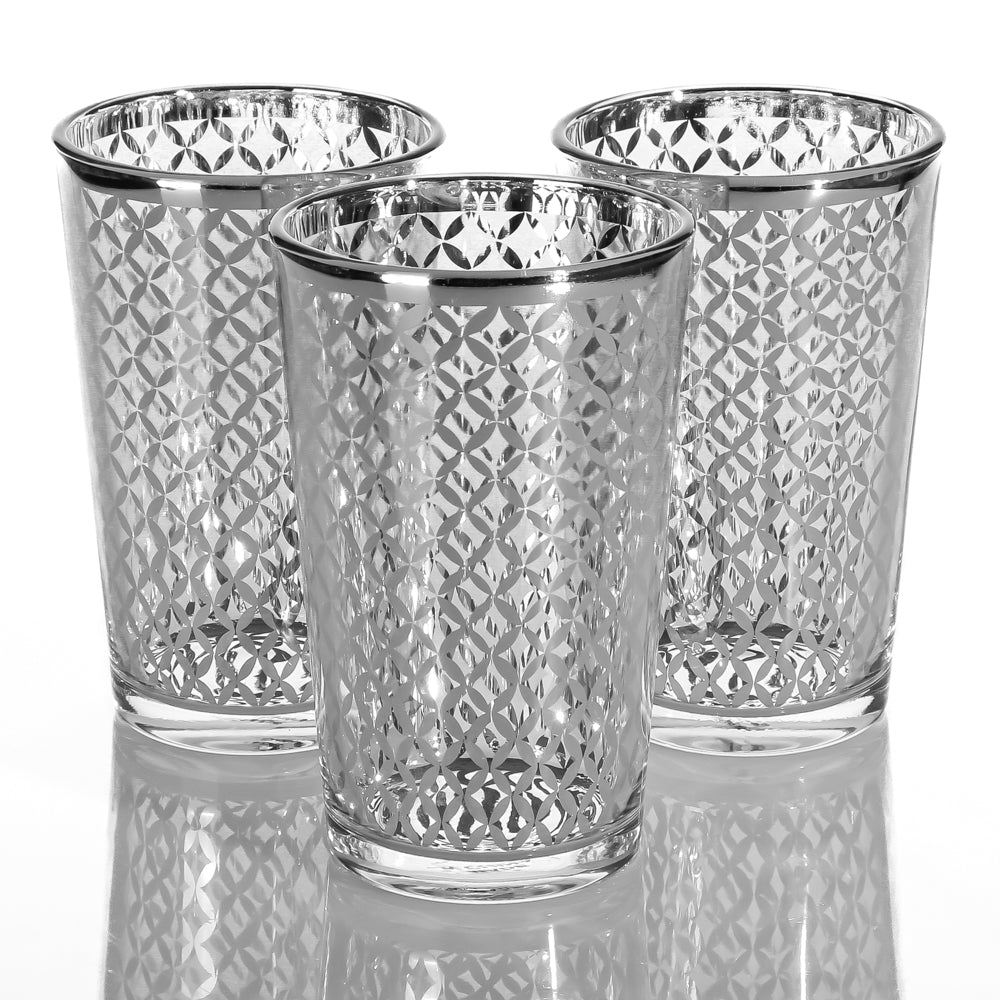 Richland Silver Lattice Glass Holder - Large