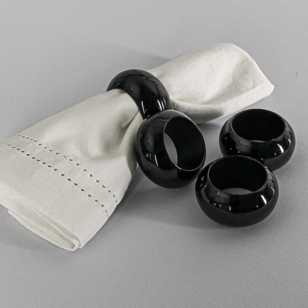 richland napkin ring 2 3 black set of 12