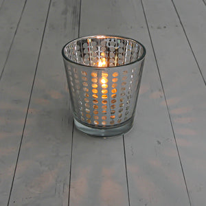 Richland Silver Dotted Glass Holder - Medium