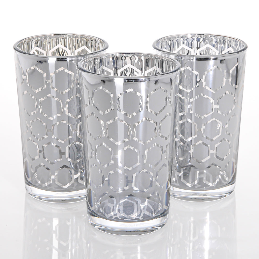 Richland Silver Hexagonal Glass Holder - Large