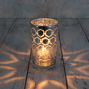Richland Silver Hexagonal Glass Holder - Large