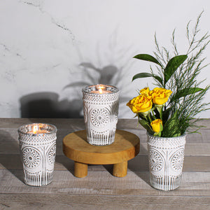 Richland Regal White Silver Mercury Vase