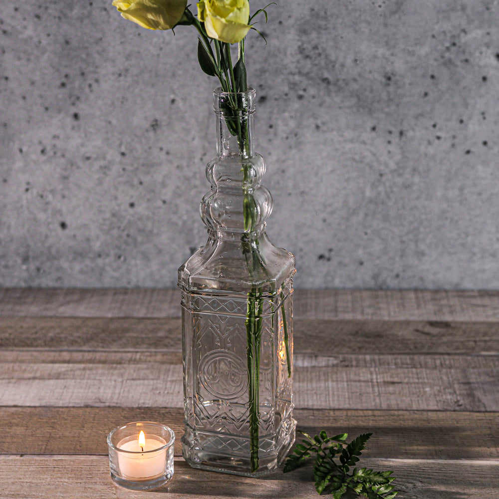 richland vintage square glass bottle clear