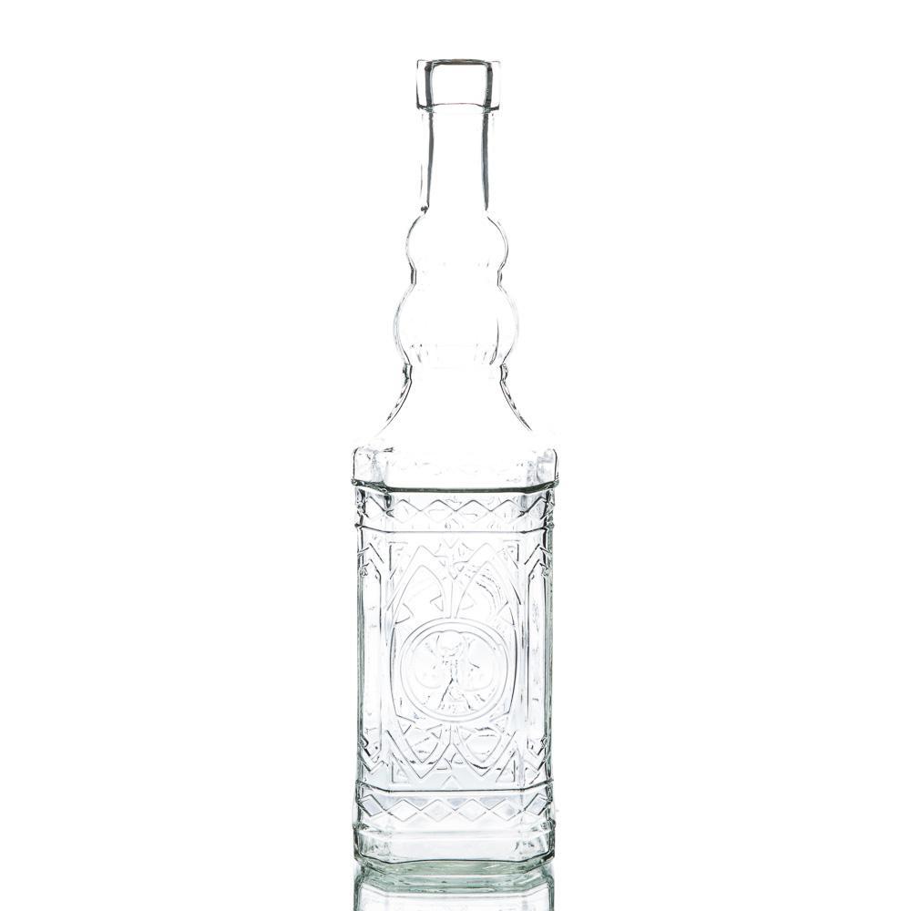 richland vintage square glass bottle clear set of 6