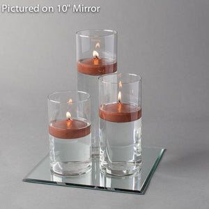 Eastland Square Mirror and Cylinder Vase Centerpiece with Richland 3" Floating Candles Set of 48