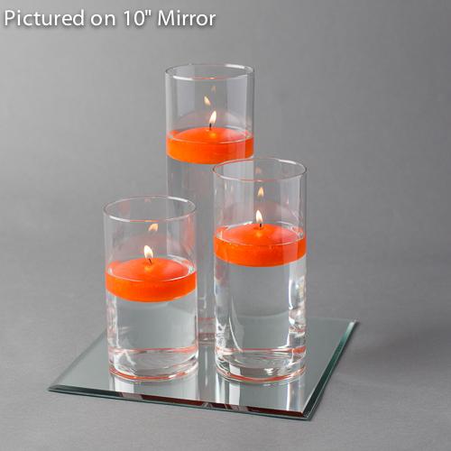 Eastland Square Mirror and Cylinder Vase Centerpiece with Richland 3" Floating Candles Set of 48