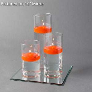 Eastland Square Mirror and Cylinder Vase Centerpiece with Richland 3" Floating Candles Set of 48