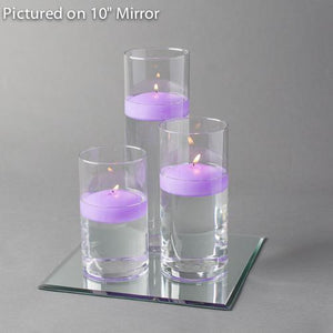 Eastland Square Mirror and Cylinder Vase Centerpiece with Richland 3" Floating Candles Set of 48