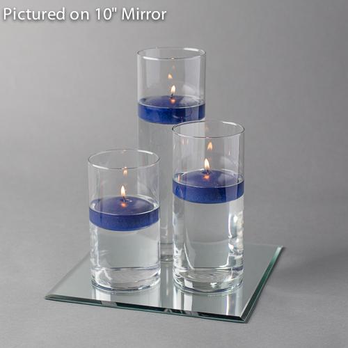 Eastland Square Mirror and Cylinder Vase Centerpiece with Richland 3" Floating Candles Set of 48