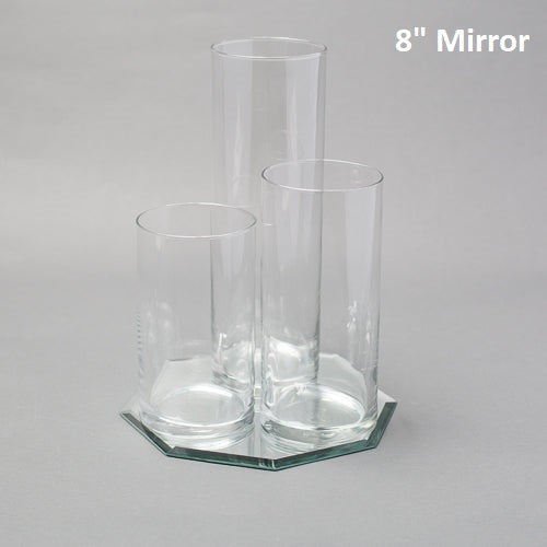 Eastland Octagon Mirror and Cylinder Vase Centerpiece Set of 4