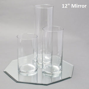 Eastland Octagon Mirror and Cylinder Vase Centerpiece Set of 4