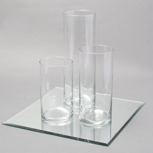 Eastland Square Mirror and Cylinder Vase Centerpiece Set of 4