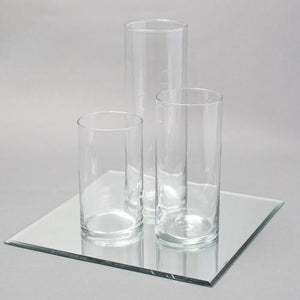 Eastland Square Mirror and Cylinder Vase Centerpiece Set of 4