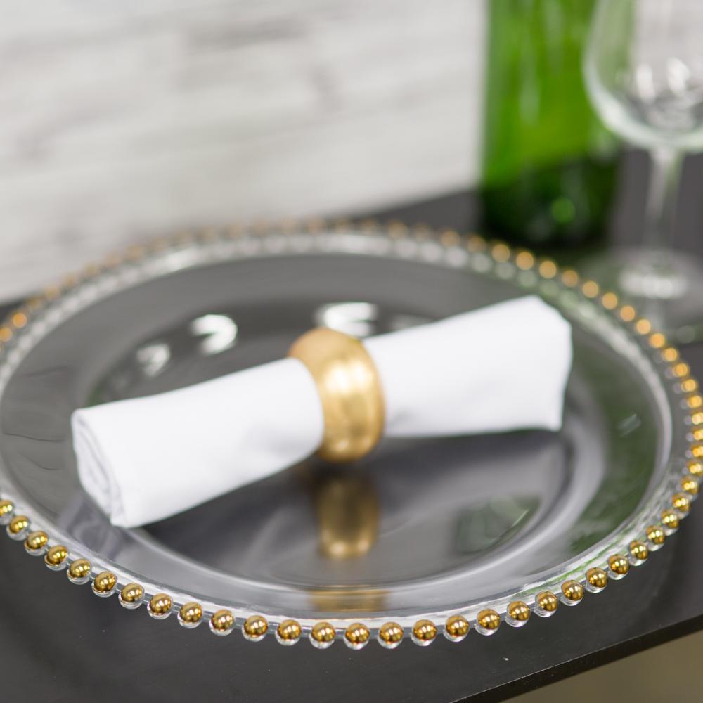 richland 13 gold beaded glass charger plate set of 12