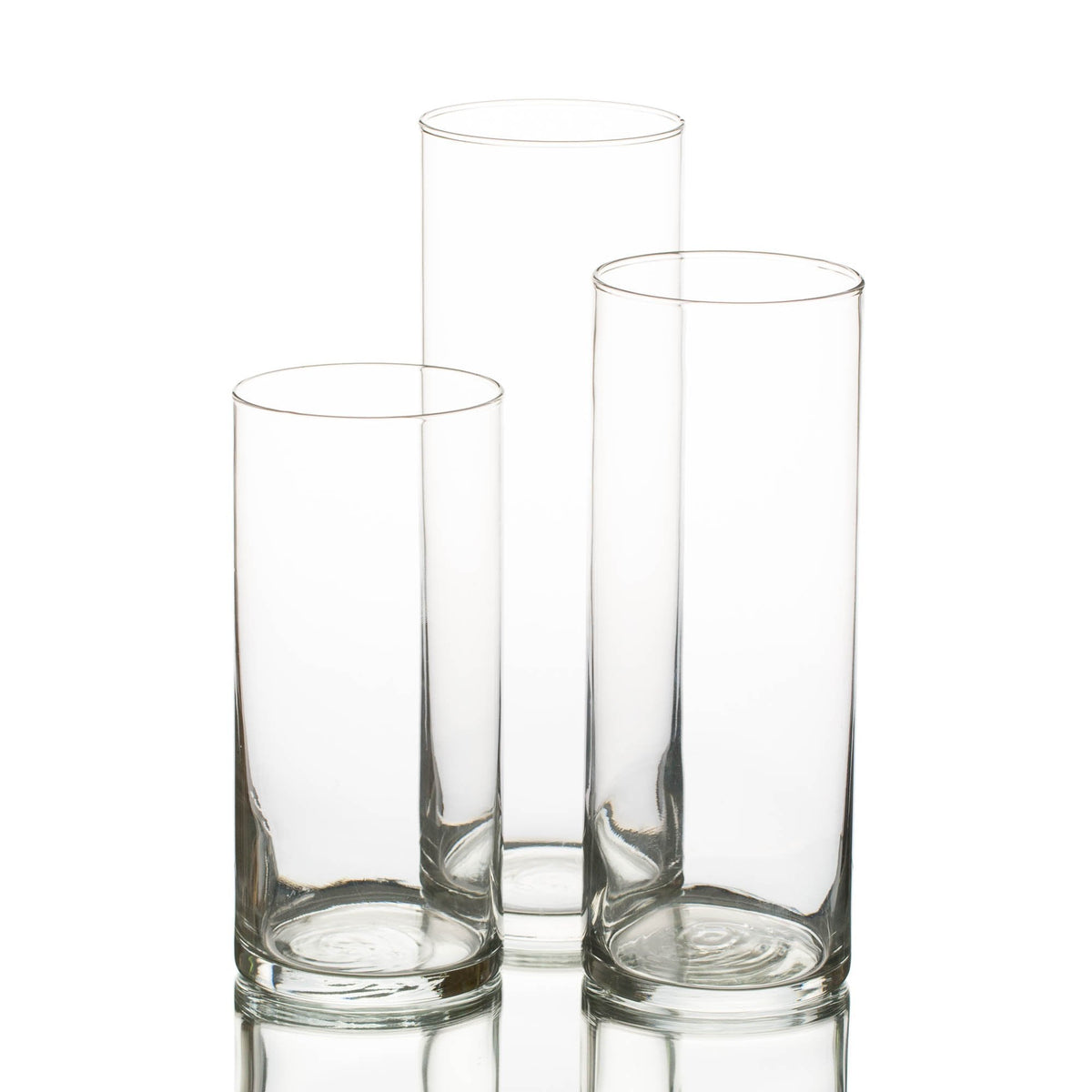Eastland Cylinder Floating Candle Holders 7.5" , 9" & 10.5" Set of 3