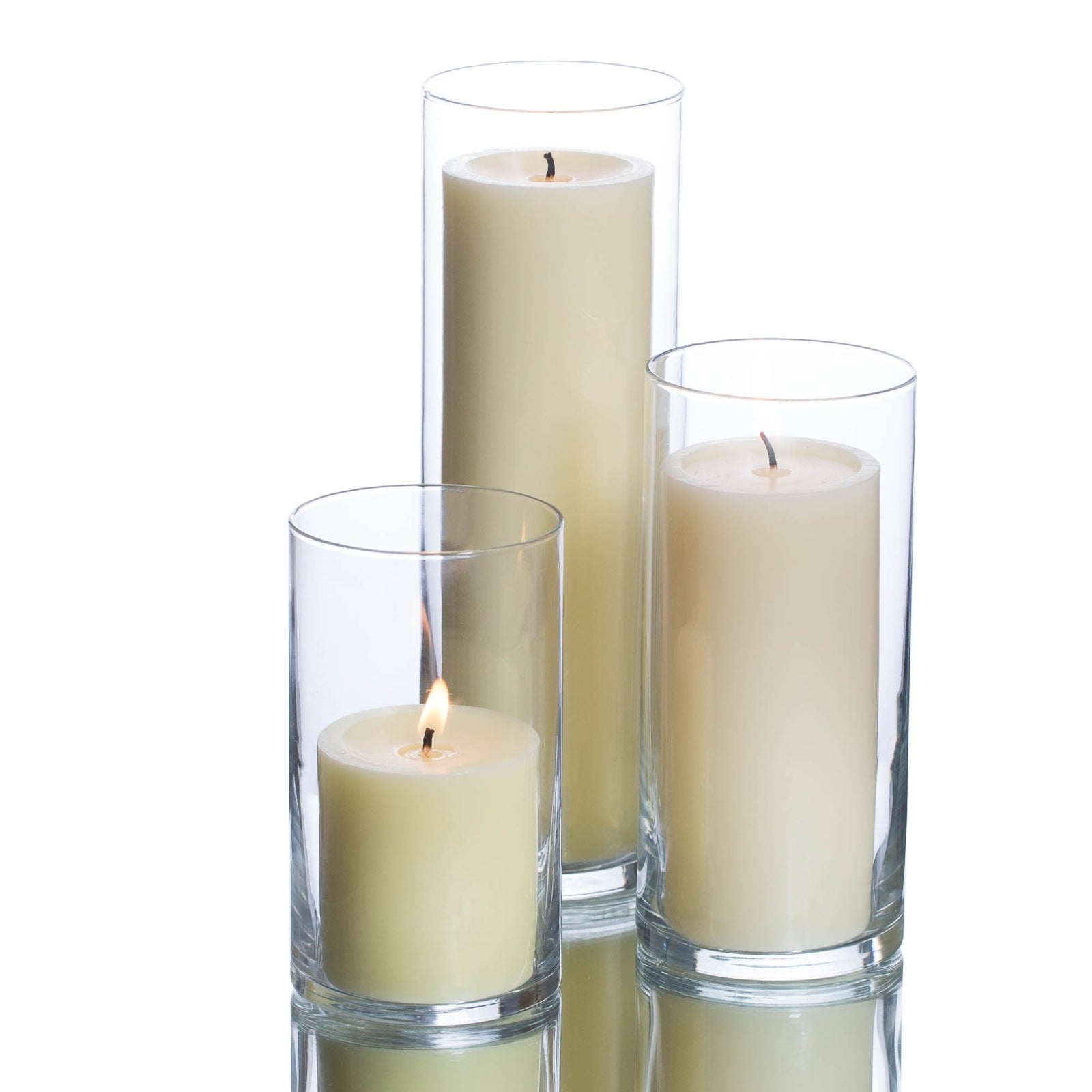 pillar candles cylinder holders set 03