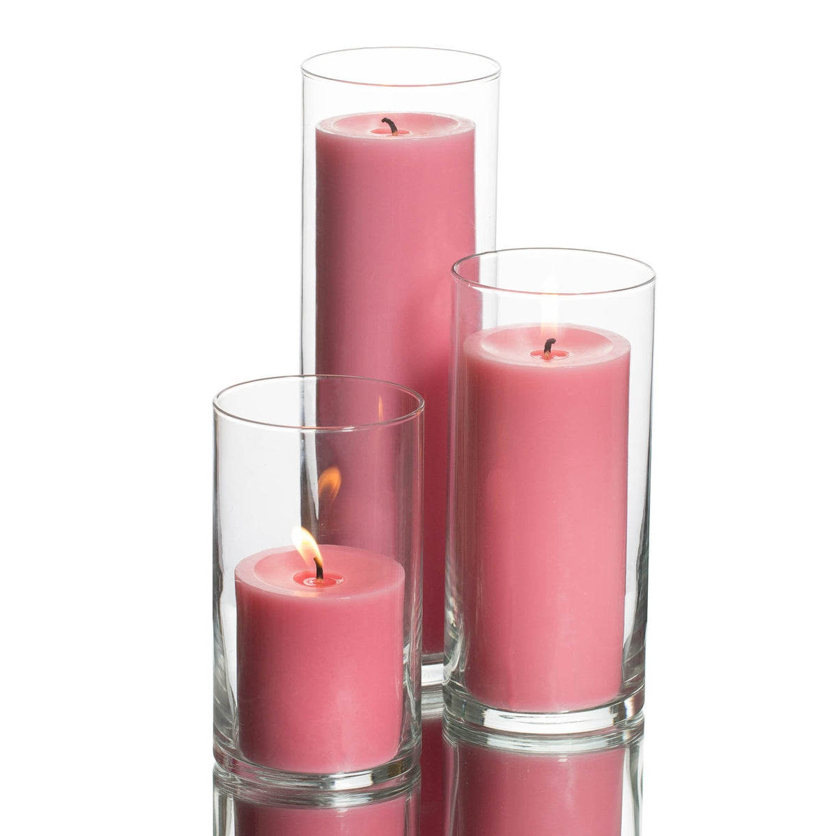 pillar candles cylinder holders set 03