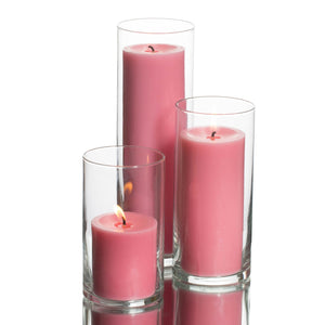 pillar candles cylinder holders set 03