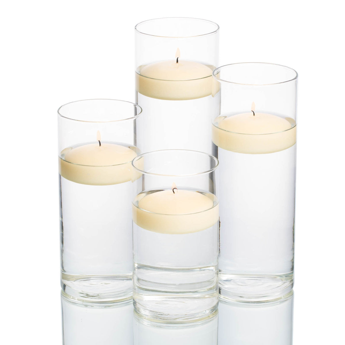 richland floating candles eastland cylinder holders set of 4