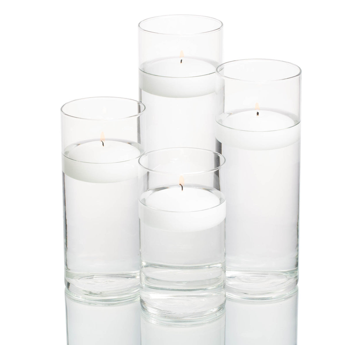 Richland Floating Candles & Eastland Cylinder Holders Set of 48