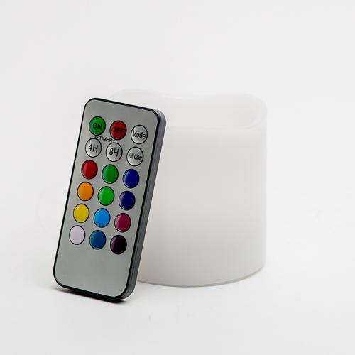 Richland Flameless LED Remote Control Wavy Top Pillar Candle White 3"x3" Set of 3