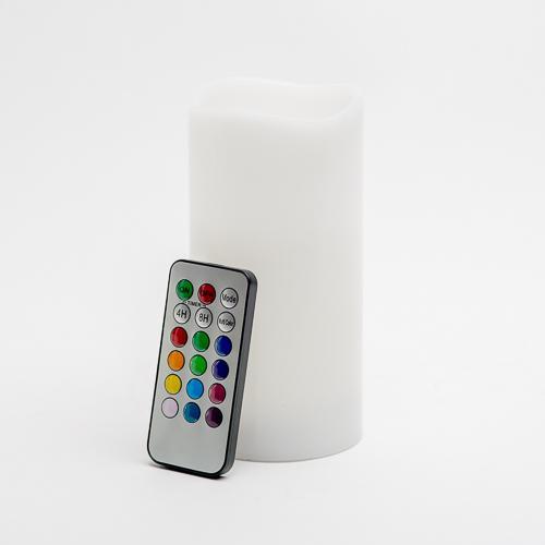 Richland Flameless LED Remote Control Wavy Top Pillar Candle White 3"x6" Set of 3