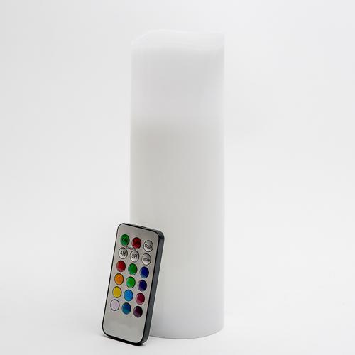 Richland Flameless LED Remote Control Wavy Top Pillar Candle White 3"x9" Set of 24