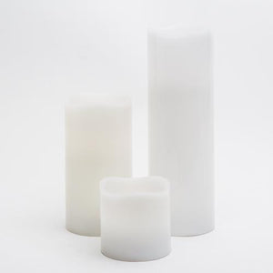 richland led wavy top pillar candles 3 x3 3 x6 3 x9 white set of 18