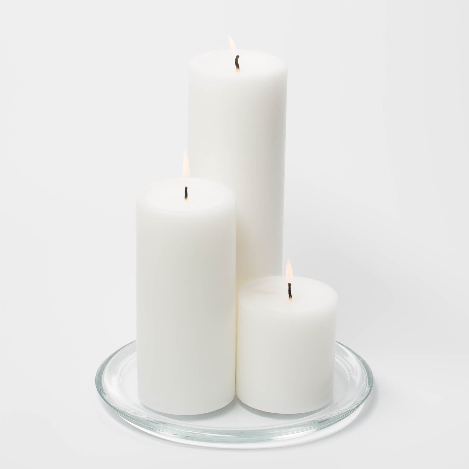 richland round glass pillar plate 8 set of 8