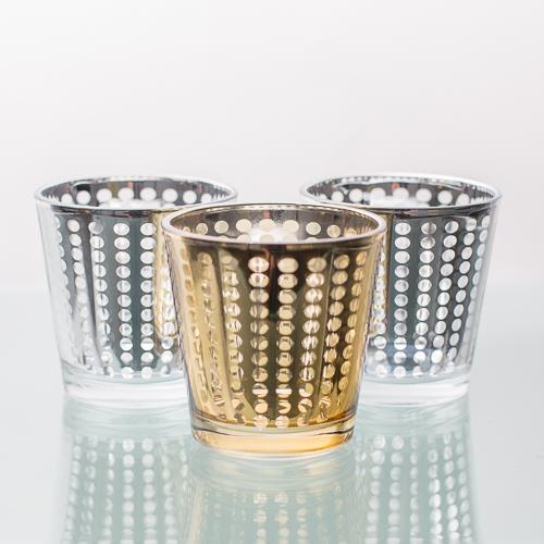 Richland Silver Dotted Glass Holder - Medium Set of 48
