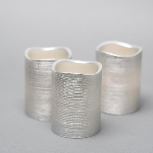 Richland Silver Metallic Wavy Top LED Candle