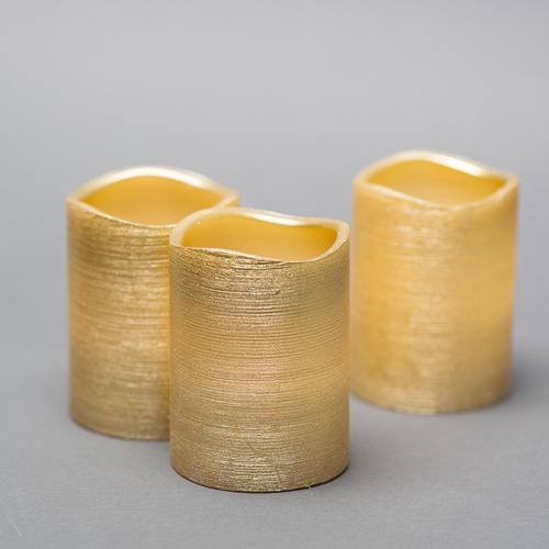 Richland Gold Metallic Wavy Top LED Candle