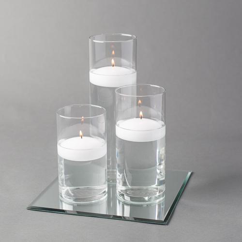 square mirror centerpiece candles set 3