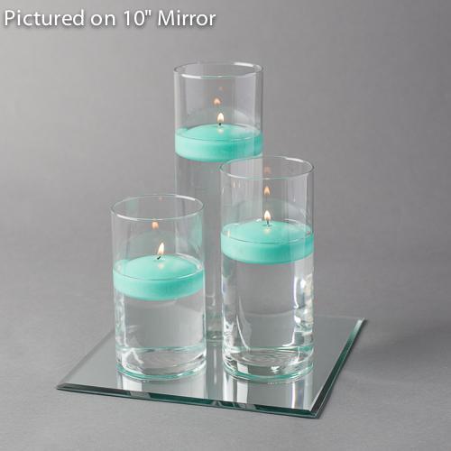 square mirror centerpiece candles set 3