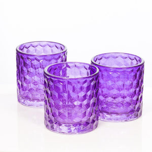 richland purple chunky honeycomb glass votive tealight holder set of 24