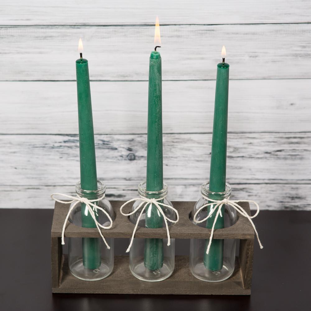 richland vintage milk bottle vases with wooden stand set of 6