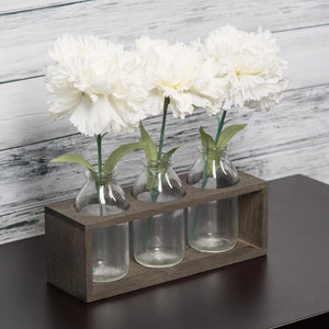 Richland Vintage Milk Bottle Vases With Wooden Stand