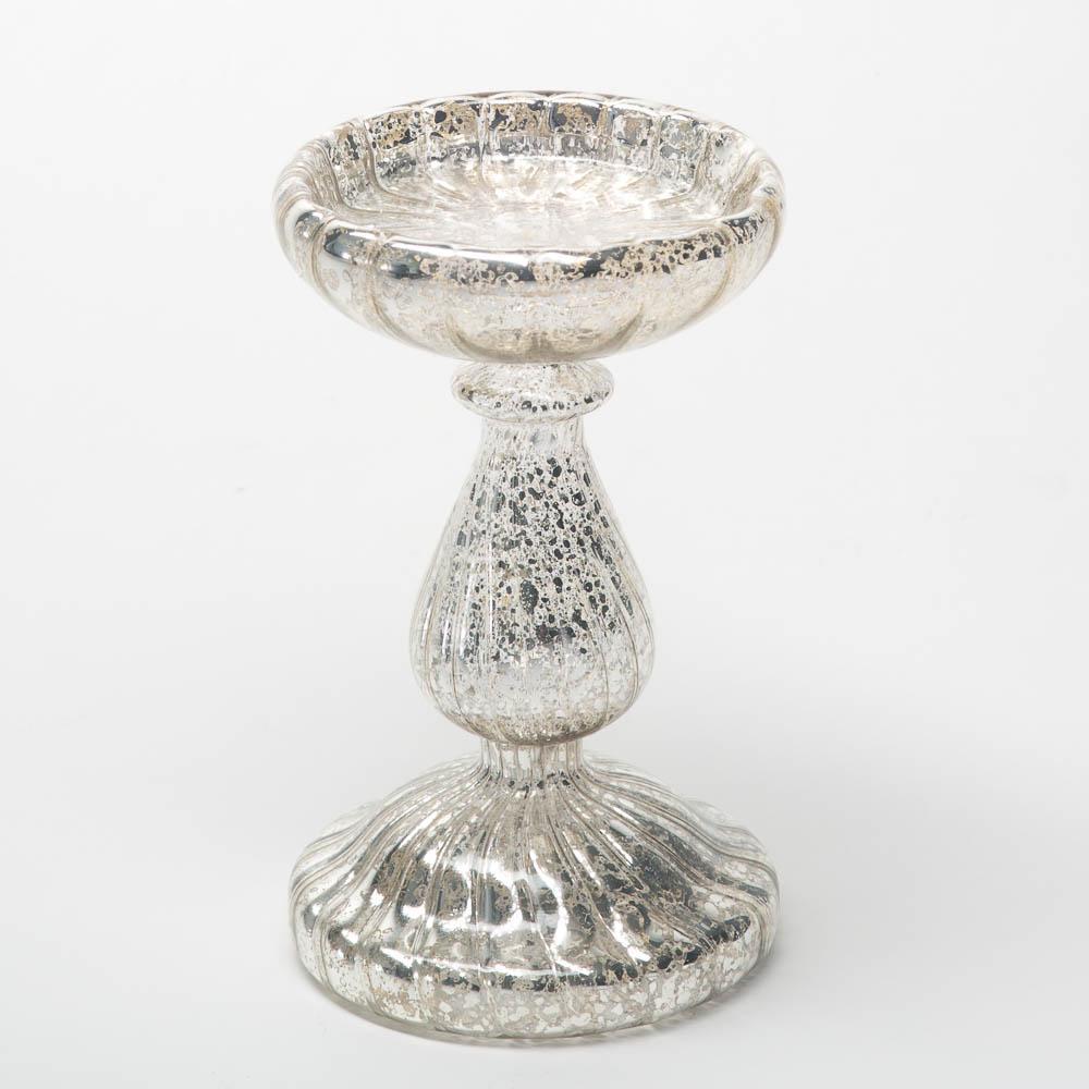 richland ribbed unique mercury glass pillar candle holder set of 3