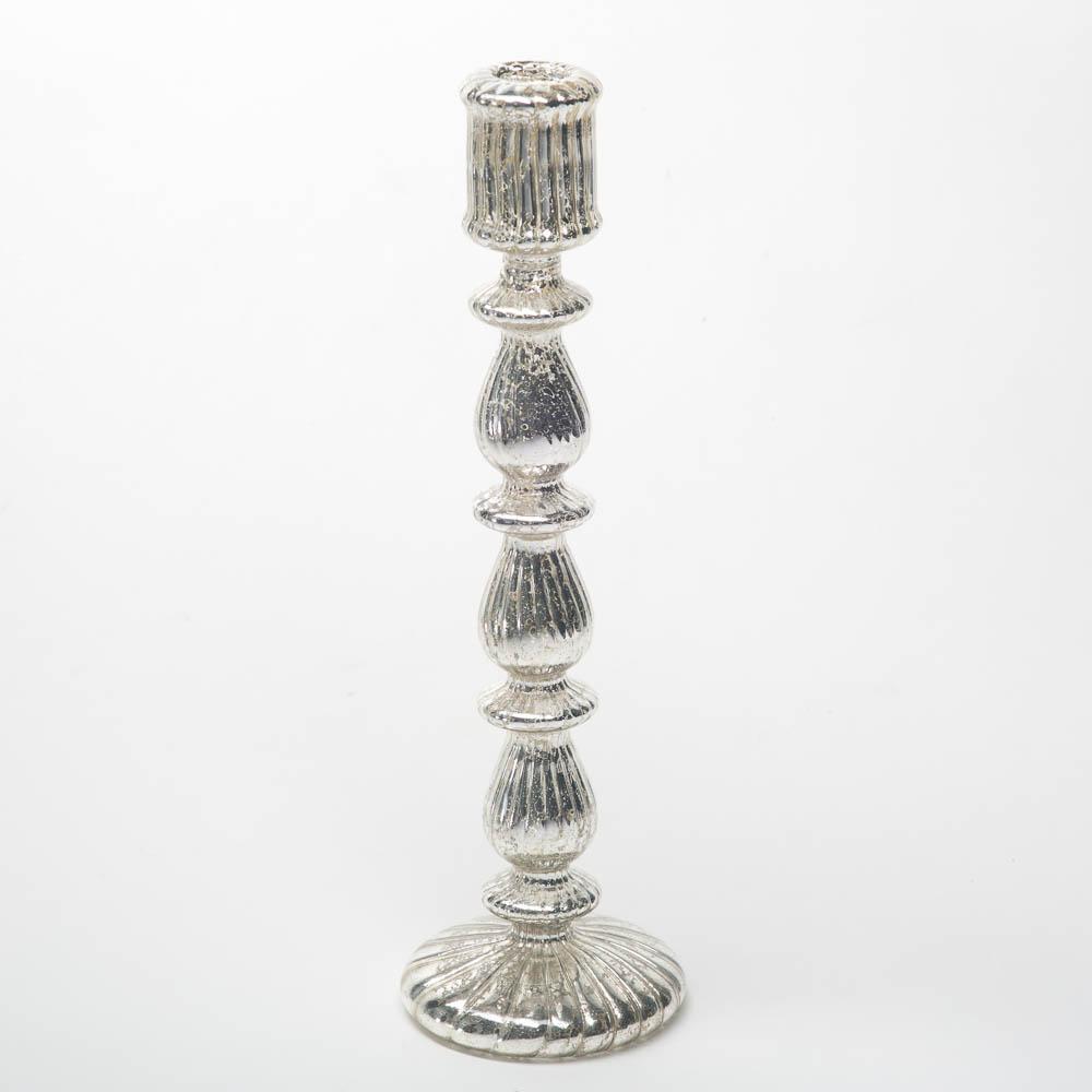 richland ribbed unique mercury glass taper candle holder set of 3