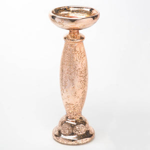 Richland Unique Rose Gold Mercury Glass Pillar Candle Holder Set of 3
