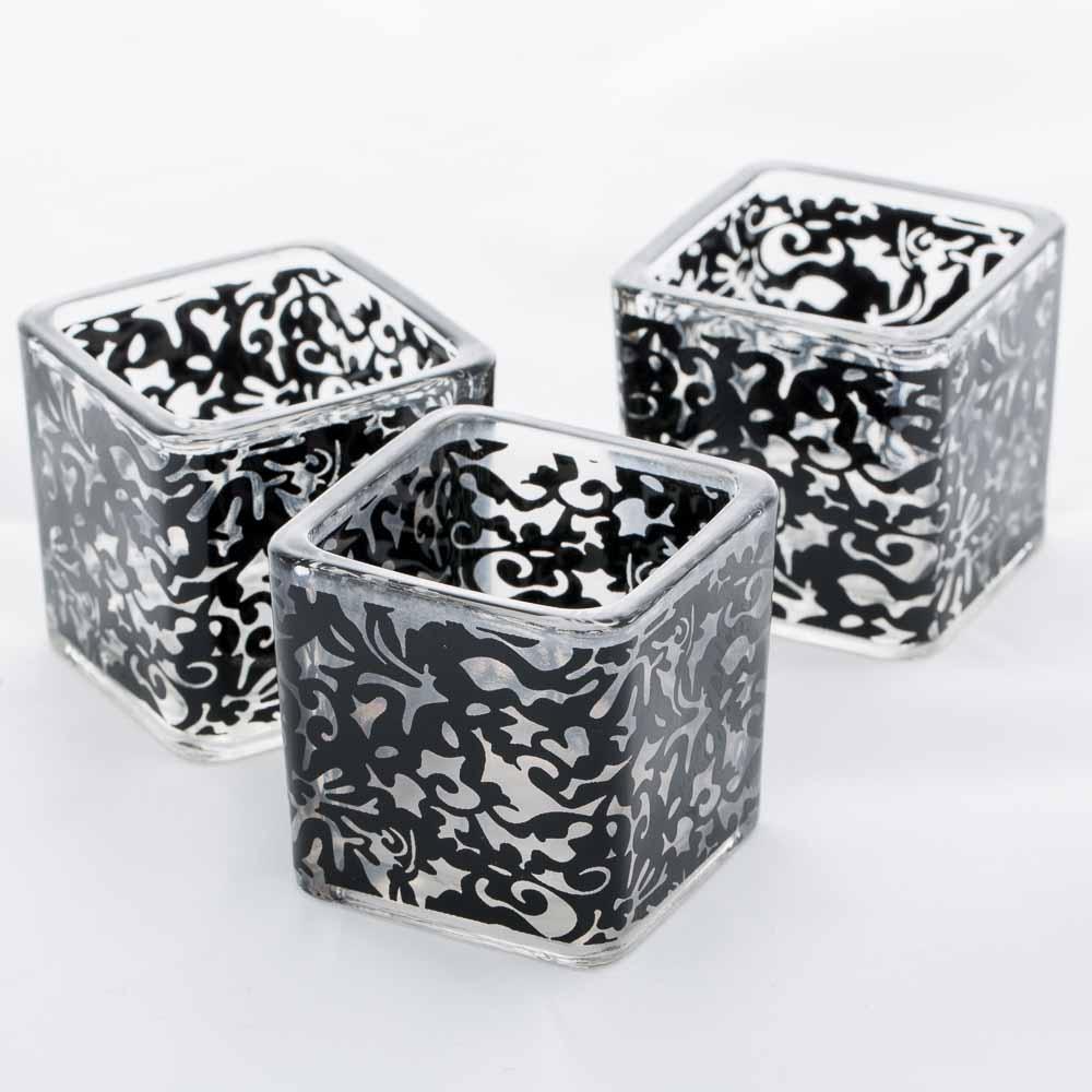 Richland Votive Holder Square Black Lace Set of 72