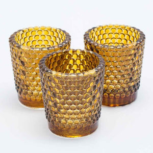 richland votive holder hobnail amber set of 12