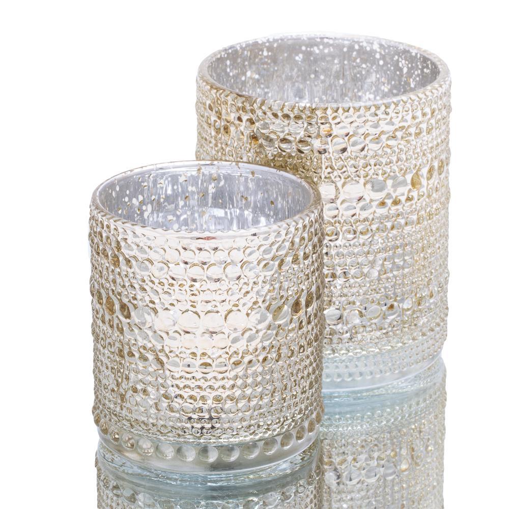 richland mercury candle holder pearly metallic gold large set of 6