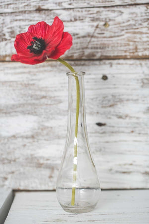 richland clear round teardrop bud vase 7 set of 12