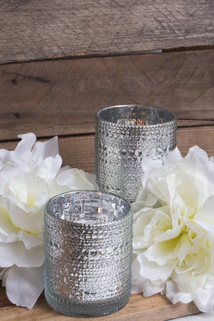 Richland Mercury Candle Holder Pearly Silver Large Set of 24