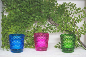 Richland Votive Holder Hobnail Blue Set of 12