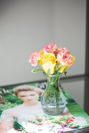 Richland Glass Bud Vase Clear Teardrop Set of 12
